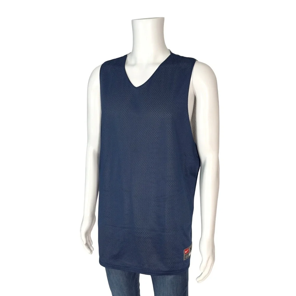 Nike Basketball Jersey Mens XL Navy Blue Excellent Reversible Mesh Tank Top‎